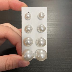 New! Set of four faux pearl earrings